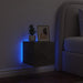 Comodă TV de perete cu lumini LED, gri beton, 30,5x35x30 cm - WALTI WALTI