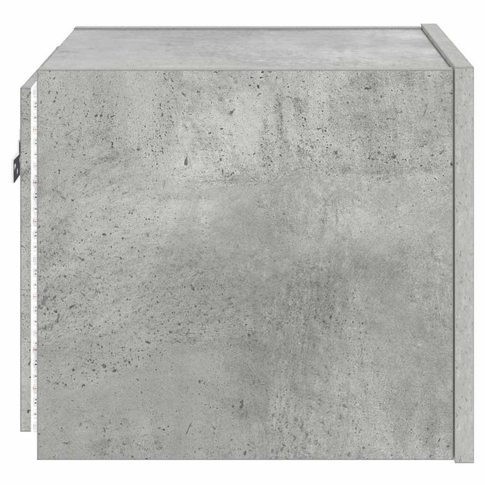 Comodă TV de perete cu lumini LED, gri beton, 30,5x35x30 cm - WALTI WALTI