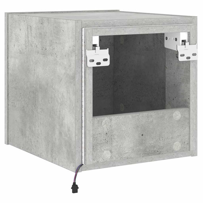 Comodă TV de perete cu lumini LED, gri beton, 30,5x35x30 cm - WALTI WALTI