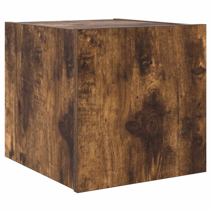 Comodă TV de perete cu lumini LED, stejar fumuriu, 30,5x35x30cm - WALTI WALTI