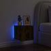 Comodă TV de perete cu lumini LED, stejar fumuriu, 30,5x35x30cm - WALTI WALTI