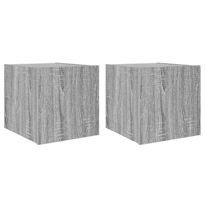 Comode TV cu lumini LED, 2 buc., gri sonoma, 30,5x35x30 cm - WALTI WALTI