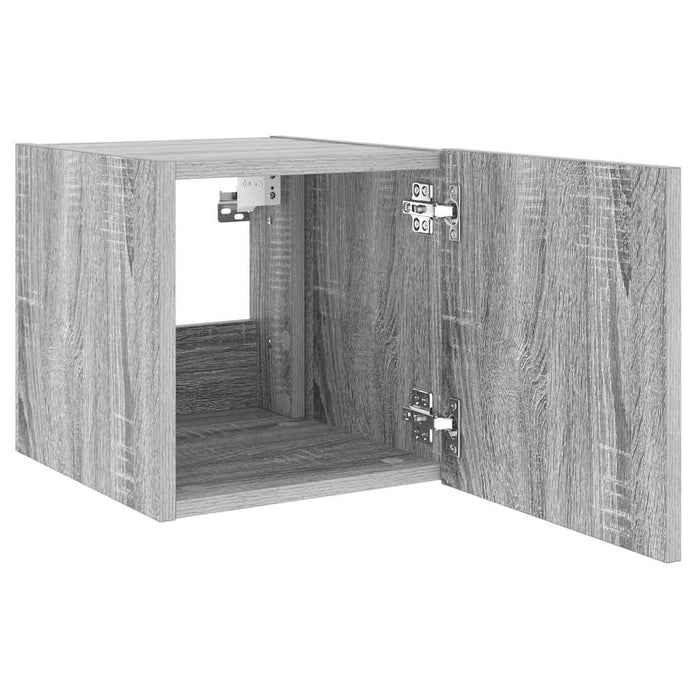 Comode TV cu lumini LED, 2 buc., gri sonoma, 30,5x35x30 cm - WALTI WALTI