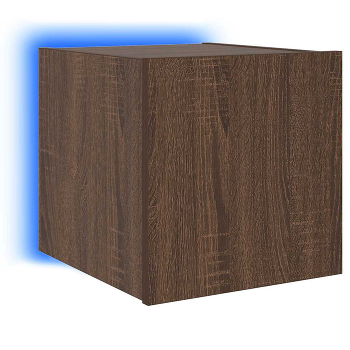Comodă TV de perete cu lumini LED, stejar maro, 30,5x35x30 cm - WALTI WALTI