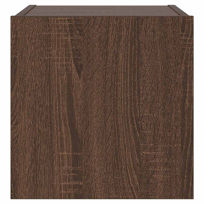 Comodă TV de perete cu lumini LED, stejar maro, 30,5x35x30 cm - WALTI WALTI