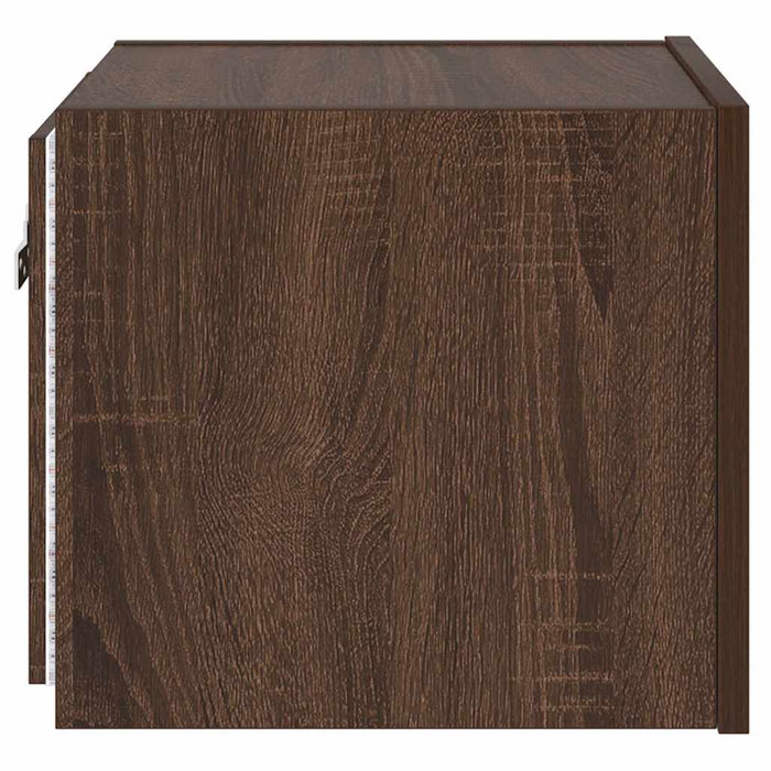 Comodă TV de perete cu lumini LED, stejar maro, 30,5x35x30 cm - WALTI WALTI
