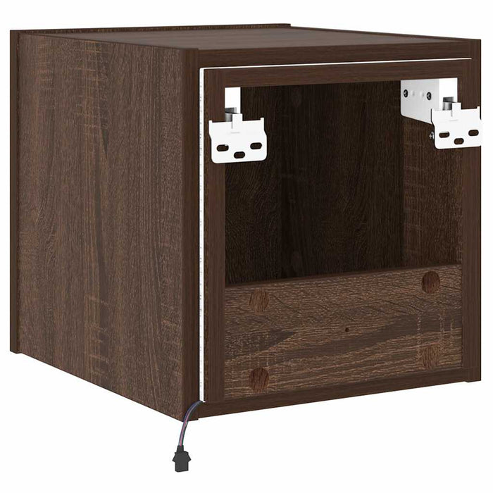 Comodă TV de perete cu lumini LED, stejar maro, 30,5x35x30 cm - WALTI WALTI