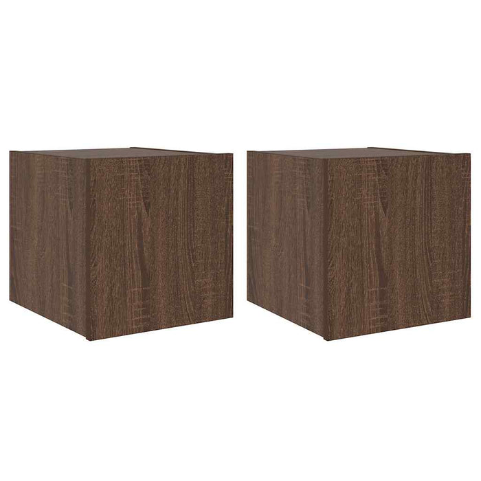 Comodă TV de perete cu LED, 2 buc. stejar maro, 30,5x35x30 cm - WALTI WALTI