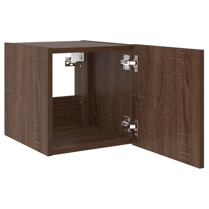 Comodă TV de perete cu LED, 2 buc. stejar maro, 30,5x35x30 cm - WALTI WALTI