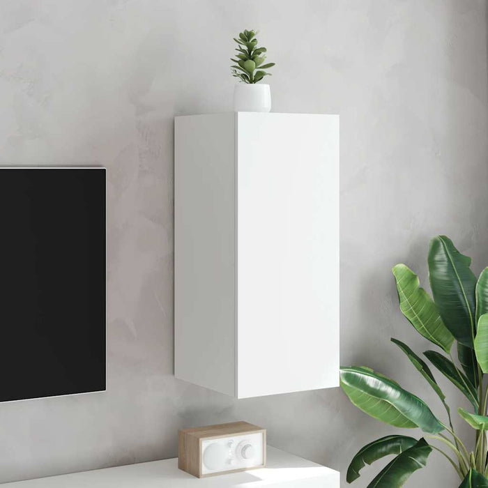 Comodă TV de perete cu lumini LED, alb, 30,5x35x70 cm - WALTI WALTI