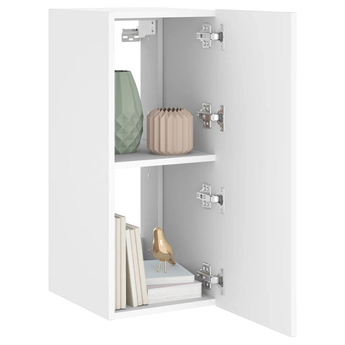 Comodă TV de perete cu lumini LED, alb, 30,5x35x70 cm - WALTI WALTI