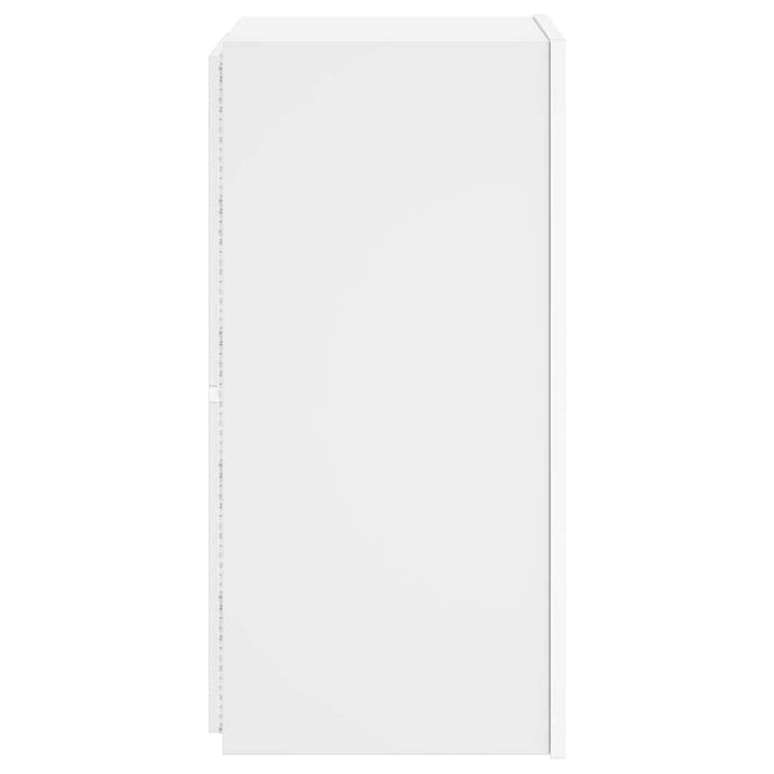 Comodă TV de perete cu lumini LED, alb, 30,5x35x70 cm - WALTI WALTI