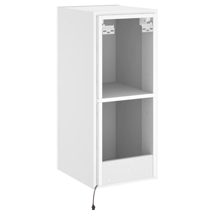Comodă TV de perete cu lumini LED, alb, 30,5x35x70 cm - WALTI WALTI