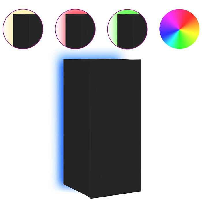 Comodă TV de perete cu lumini LED, negru, 30,5x35x70 cm - WALTI WALTI
