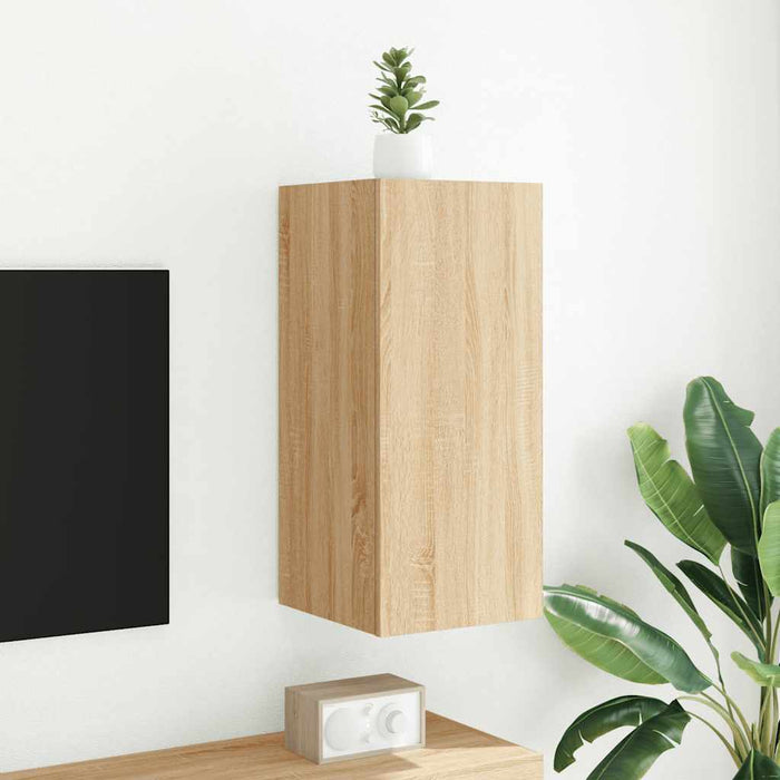 Comodă TV de perete cu lumini LED, stejar sonoma, 30,5x35x70 cm - WALTI WALTI