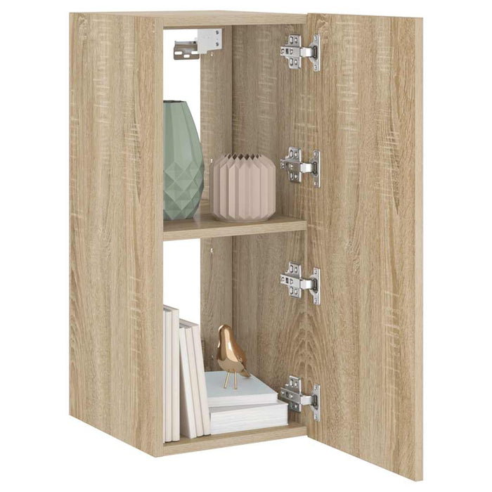 Comodă TV de perete cu lumini LED, stejar sonoma, 30,5x35x70 cm - WALTI WALTI