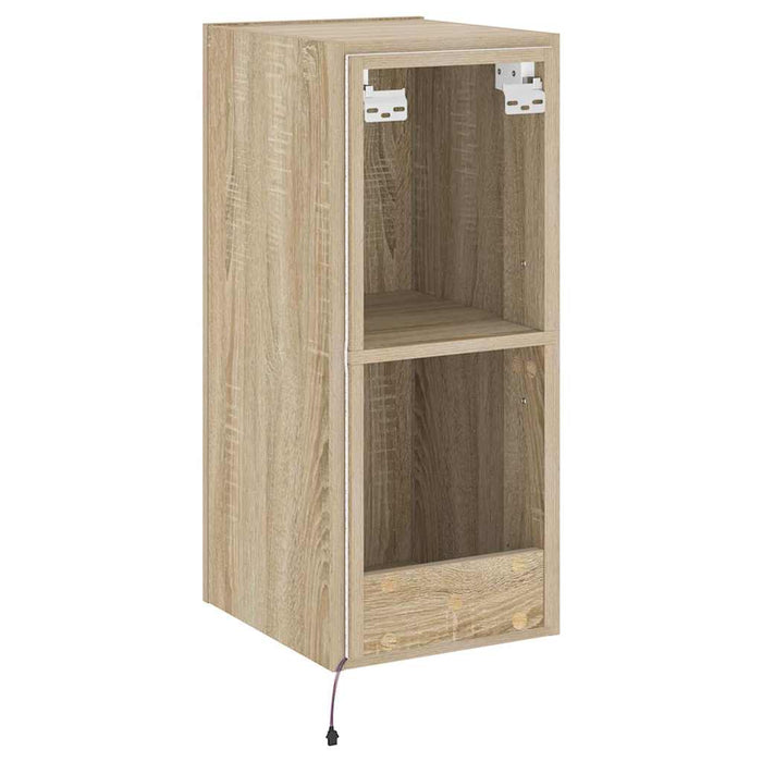 Comodă TV de perete cu lumini LED, stejar sonoma, 30,5x35x70 cm - WALTI WALTI