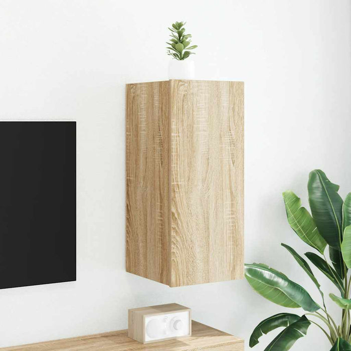Comodă TV de perete cu lumini LED, stejar sonoma, 30,5x35x70 cm - WALTI WALTI