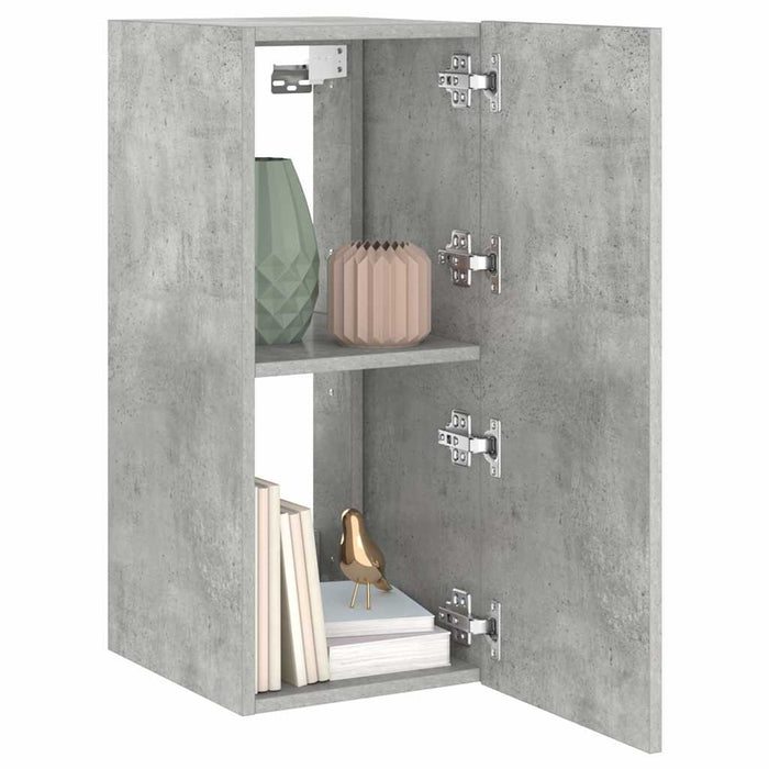 Comodă TV de perete cu lumini LED, gri beton, 30,5x35x70 cm - WALTI WALTI