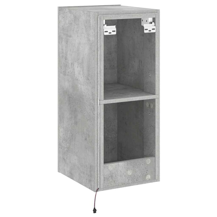 Comodă TV de perete cu lumini LED, gri beton, 30,5x35x70 cm - WALTI WALTI