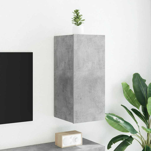 Comodă TV de perete cu lumini LED, gri beton, 30,5x35x70 cm - WALTI WALTI