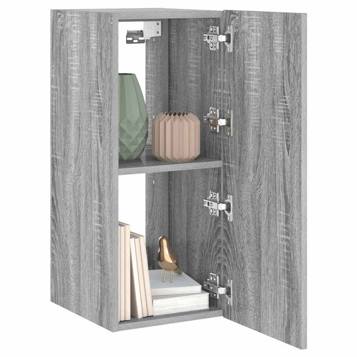 Comodă TV de perete cu lumini LED, gri sonoma, 30,5x35x70 cm - WALTI WALTI