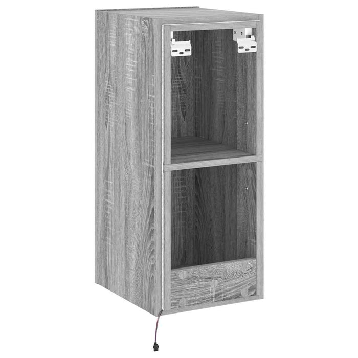 Comodă TV de perete cu lumini LED, gri sonoma, 30,5x35x70 cm - WALTI WALTI