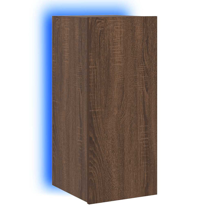 Comodă TV de perete cu lumini LED, stejar maro, 30,5x35x70 cm - WALTI WALTI