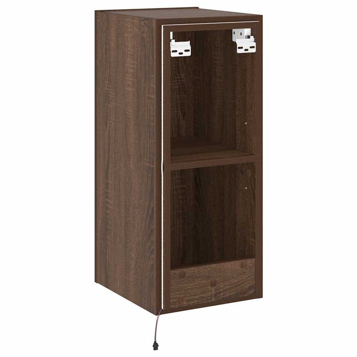 Comodă TV de perete cu lumini LED, stejar maro, 30,5x35x70 cm - WALTI WALTI
