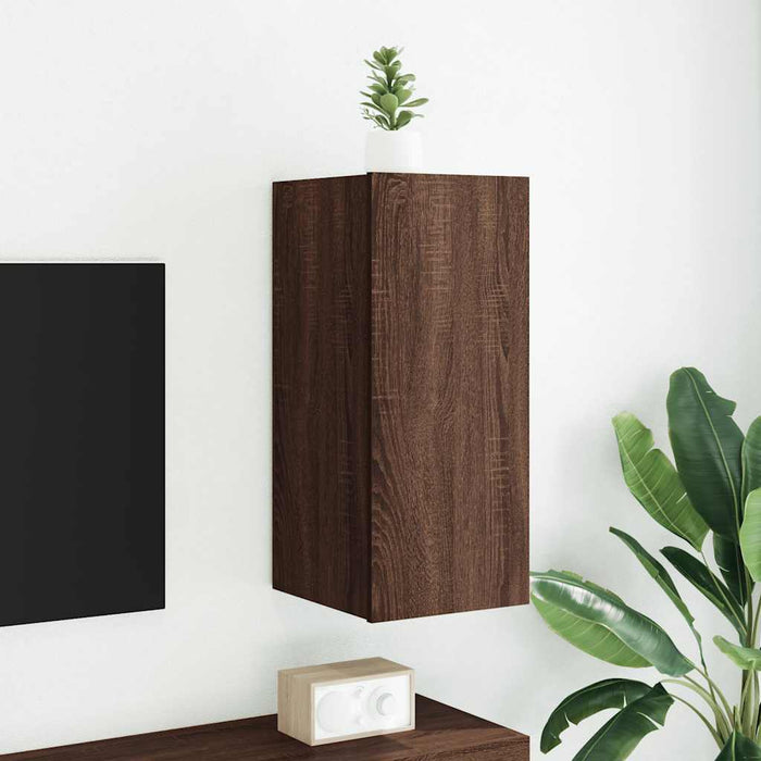 Comodă TV de perete cu lumini LED, stejar maro, 30,5x35x70 cm - WALTI WALTI