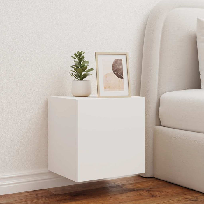 Comodă TV de perete cu lumini LED, alb, 40,5x35x40 cm - WALTI WALTI