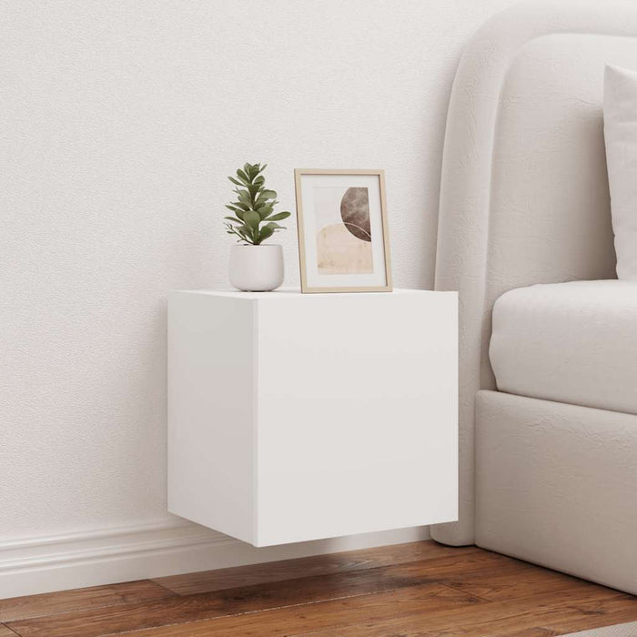 Comodă TV de perete cu lumini LED, alb, 40,5x35x40 cm - WALTI WALTI