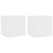 Comode TV de perete cu lumini LED, 2 buc., alb, 40,5x35x40 cm - WALTI WALTI