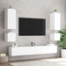 Comode TV de perete cu lumini LED, 2 buc., alb, 40,5x35x40 cm - WALTI WALTI