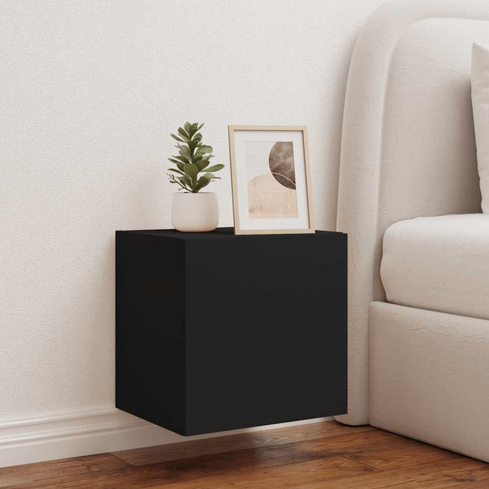 Comodă TV de perete cu lumini LED, negru, 40,5x35x40 cm - WALTI WALTI
