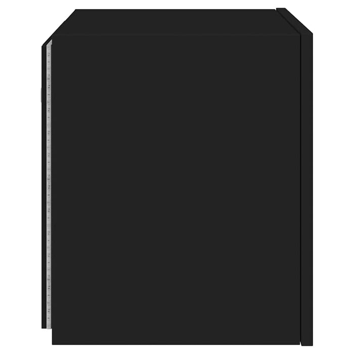 Comode TV de perete cu lumini LED, 2 buc., negru, 40,5x35x40 cm - WALTI WALTI