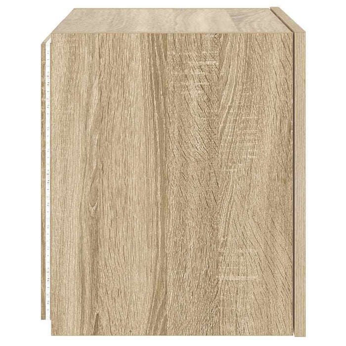 Comodă TV de perete cu lumini LED, stejar sonoma, 40,5x35x40 cm - WALTI WALTI