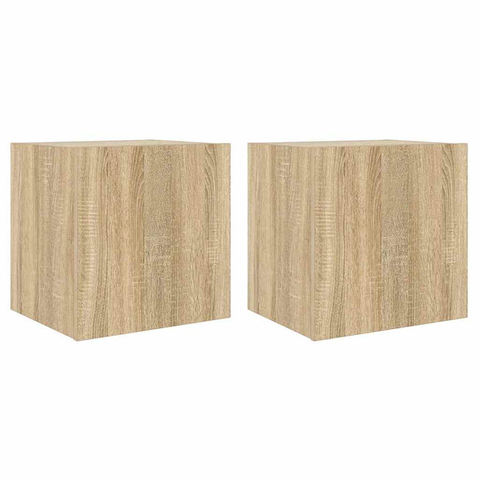 Comodă TV de perete cu LED, 2 buc. stejar sonoma, 40,5x35x40 cm - WALTI WALTI