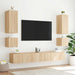 Comodă TV de perete cu LED, 2 buc. stejar sonoma, 40,5x35x40 cm - WALTI WALTI
