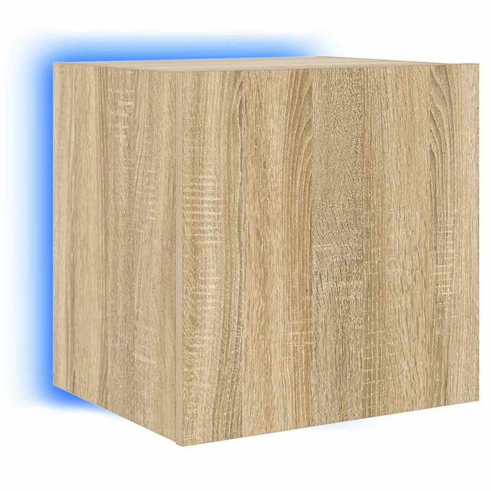 Comodă TV de perete cu LED, 2 buc. stejar sonoma, 40,5x35x40 cm - WALTI WALTI