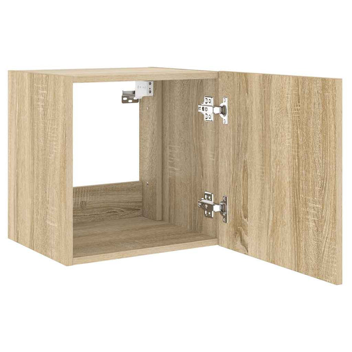 Comodă TV de perete cu LED, 2 buc. stejar sonoma, 40,5x35x40 cm - WALTI WALTI