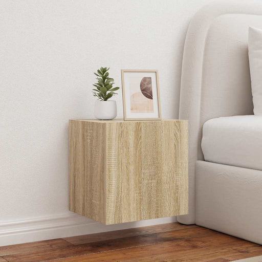 Comodă TV de perete cu LED, 2 buc. stejar sonoma, 40,5x35x40 cm - WALTI WALTI