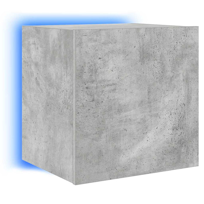 Comodă TV de perete cu lumini LED, gri beton, 40,5x35x40 cm WALTI