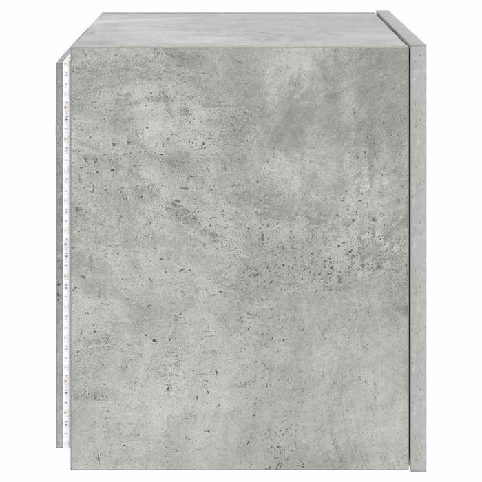 Comodă TV de perete cu lumini LED, gri beton, 40,5x35x40 cm WALTI
