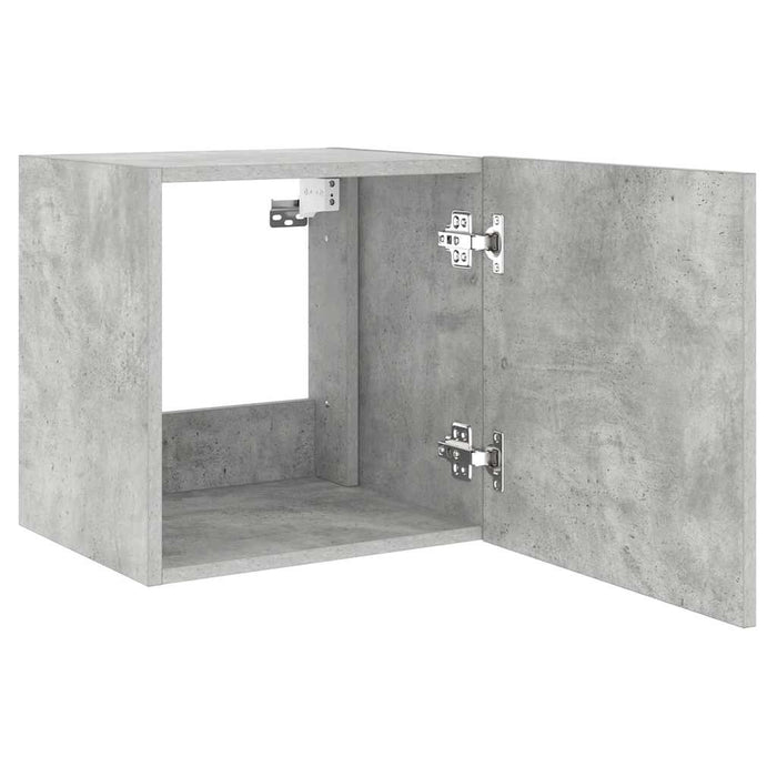 Comode TV de perete cu lumini LED 2 buc. gri beton 40,5x35x40cm - WALTI WALTI