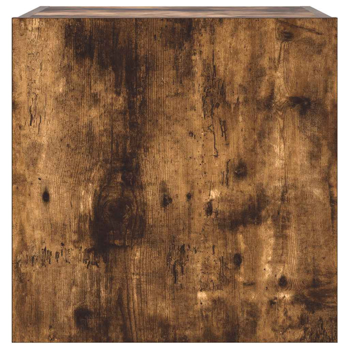 Comodă TV de perete cu lumini LED, stejar fumuriu, 40,5x35x40cm - WALTI WALTI