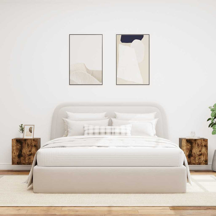 Comodă TV de perete cu LED, 2 buc. stejar fumuriu, 40,5x35x40cm - WALTI WALTI