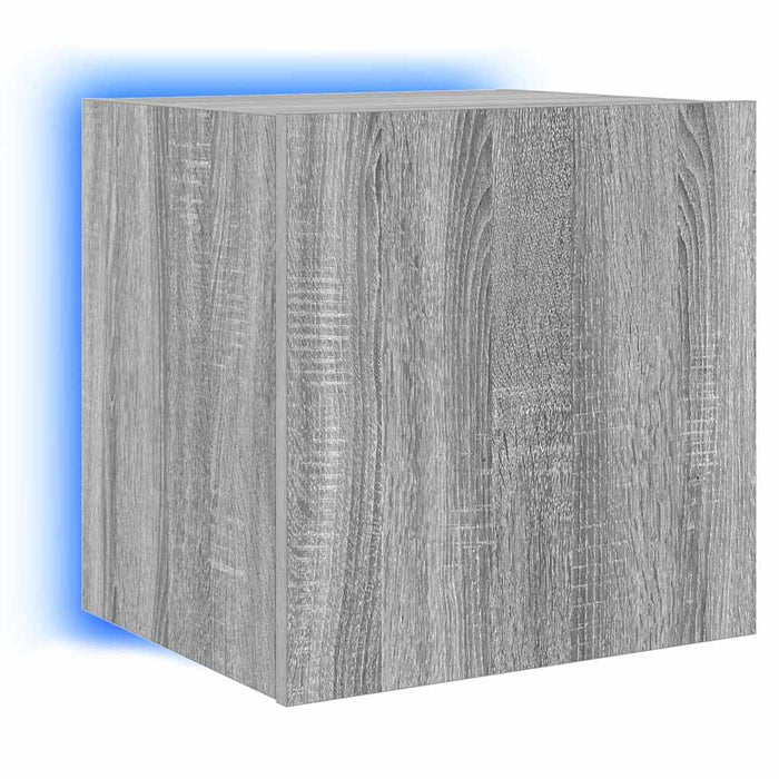Comodă TV de perete cu lumini LED, gri sonoma, 40,5x35x40 cm - WALTI WALTI