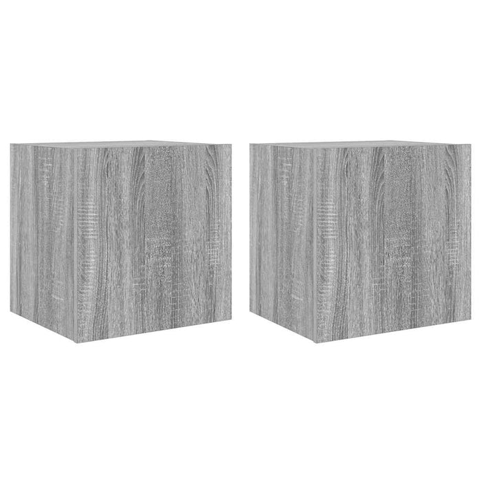 Comode TV cu lumini LED, 2 buc., gri sonoma, 40,5x35x40 cm - WALTI WALTI