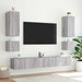 Comode TV cu lumini LED, 2 buc., gri sonoma, 40,5x35x40 cm - WALTI WALTI